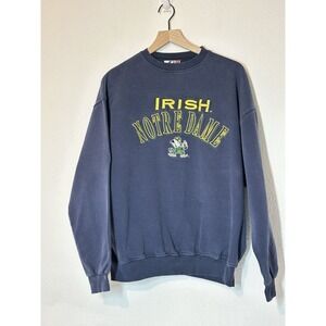 Vintage Logo Athletic Mens‎ Notre Dame Fighting Irish Blue Sweatshirt Size XL